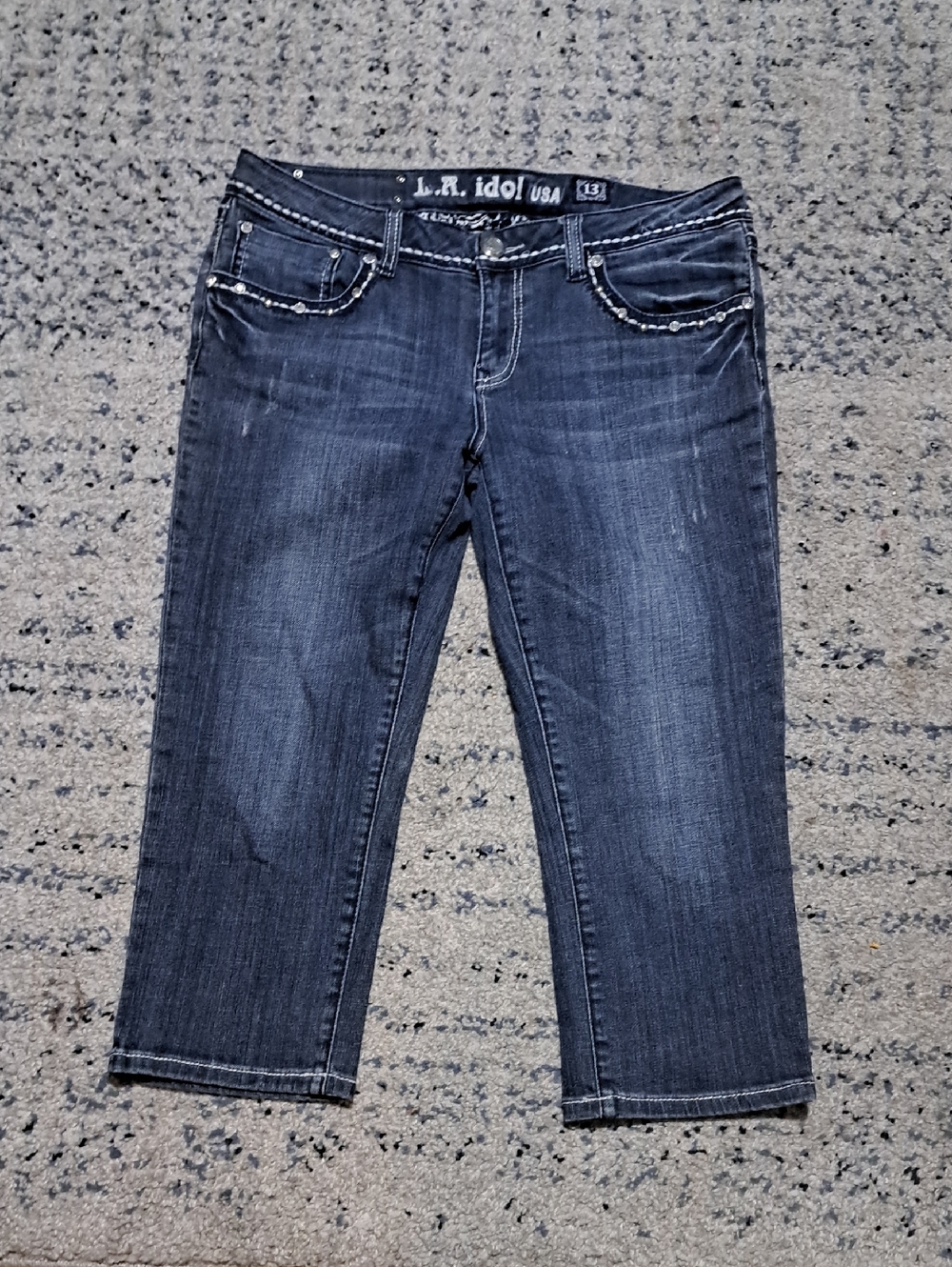 L.A. Idol Dark Wash Denim Cropped Jeans